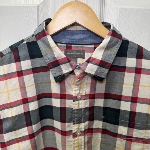 L.L. Bean Other - L.L. Bean Signature Stretch Woven Plaid Shirt, Men’s Large, Black/Red